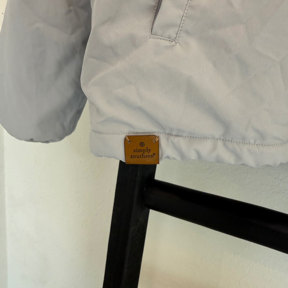 Simply Southern Colorblock Pullover Anorak Jacket Women's Size L Light Gray - Picture 4 of 8